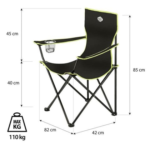 NILS CAMP NC3044 CZARNO-LIMONKOWY KRZESŁO TURYSTYCZNE NILS CAMP