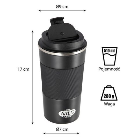 NILS CAMP NCC09 CZARNY KUBEK TERMICZNY NILS CAMP