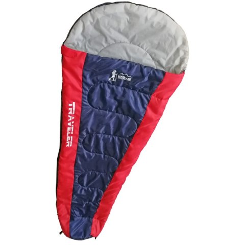 Enero Camp ŚPIWÓR TRAVELER GRANATOWO- CZERWONY 210X80/50CM ENERO CAMP