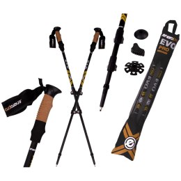 Enero KIJE NORDIC WALKING W POKROWCU EVO ENERO PRO CZARNY MAT