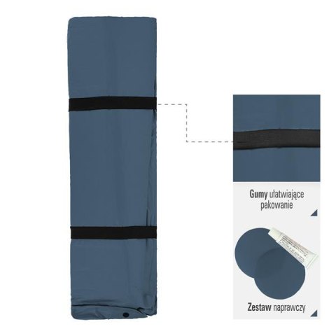 NILS CAMP NC4060 ANTRACYT MATA SAMOPOMPUJĄCA DWUOSOBOWA Z PODUSZKĄ NILS CAMP