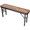 Enero Camp STOLIK TURYSTYCZNY SKŁADANY KEMPINGOWY 90x60x70CM I 2 ŁAWKI 87x23x39CM DREWNO