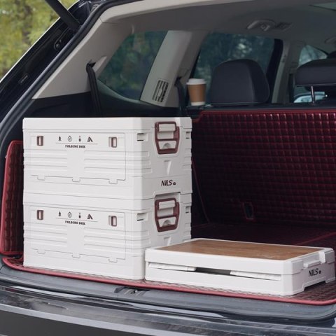 NILS CAMP NCB4002 SKŁADANA SKRZYNIA KEMPINGOWA Z FUNKCJĄ STOŁU 2W1 50L NILS CAMP