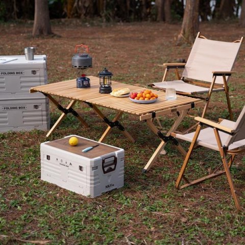 NILS CAMP NCB4002 SKŁADANA SKRZYNIA KEMPINGOWA Z FUNKCJĄ STOŁU 2W1 50L NILS CAMP