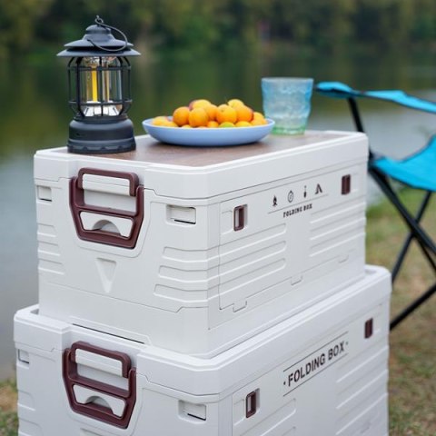 NILS CAMP NCB4002 SKŁADANA SKRZYNIA KEMPINGOWA Z FUNKCJĄ STOŁU 2W1 50L NILS CAMP