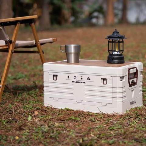 NILS CAMP NCB4002 SKŁADANA SKRZYNIA KEMPINGOWA Z FUNKCJĄ STOŁU 2W1 50L NILS CAMP