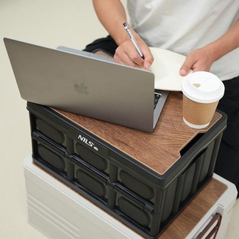 NILS CAMP NCB4005 SKŁADANA SKRZYNIA KEMPINGOWA Z FUNKCJĄ STOŁU 2W1 20L NILS CAMP