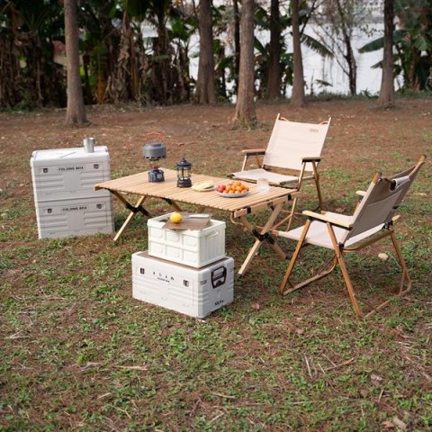 NILS CAMP NCB4007 SKŁADANA SKRZYNIA KEMPINGOWA BIAŁA Z FUNKCJĄ STOŁU 2W1 15L NILS CAMP