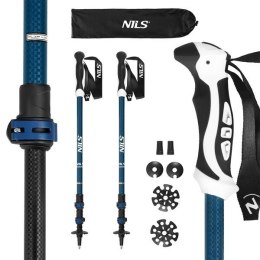 NILS TK8601 BLUE KIJE TREKKINGOWE ALUMINIOWE NILS