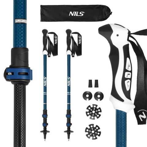 NILS TK8601 BLUE KIJE TREKKINGOWE ALUMINIOWE NILS