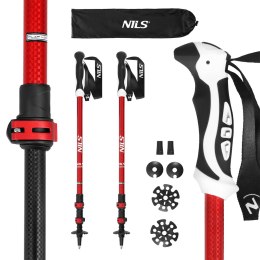 NILS TK8601 RED KIJE TREKKINGOWE ALUMINIOWE NILS