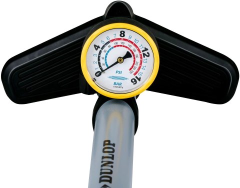 Dunlop POMPKA WARSZTATOWO ROWEROWA DUNLOP 230Psi (16Bar) Z MANOMETREM SZARA