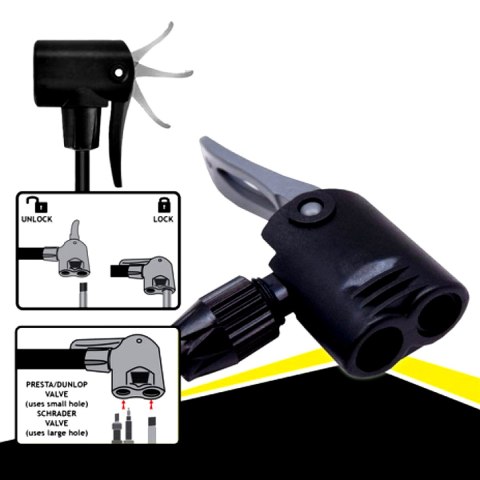 Dunlop POMPKA WARSZTATOWO ROWEROWA DUNLOP 230Psi (16Bar) Z MANOMETREM SZARA