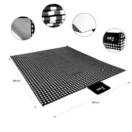 NILS CAMP NC2311 KOC PIKNIKOWY BIAŁO-CZARNY 200x200 CM PE + ALU NILS CAMP