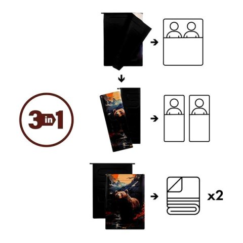 NILS CAMP NC3601 ŚPIWÓR 3W1 DWUOSOBOWY BEAR NILS CAMP