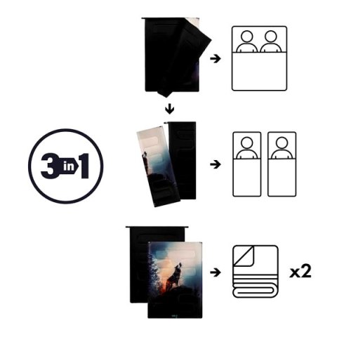 NILS CAMP NC3601 ŚPIWÓR 3W1 DWUOSOBOWY WOLF NILS CAMP