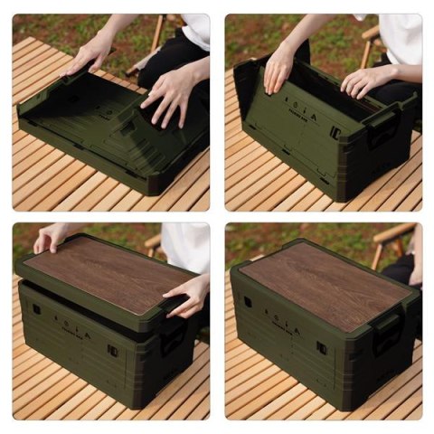 NILS CAMP NCB4002 SKŁADANA SKRZYNIA KEMPINGOWA Z FUNKCJĄ STOŁU 2W1 ZIELONA NILS CAMP