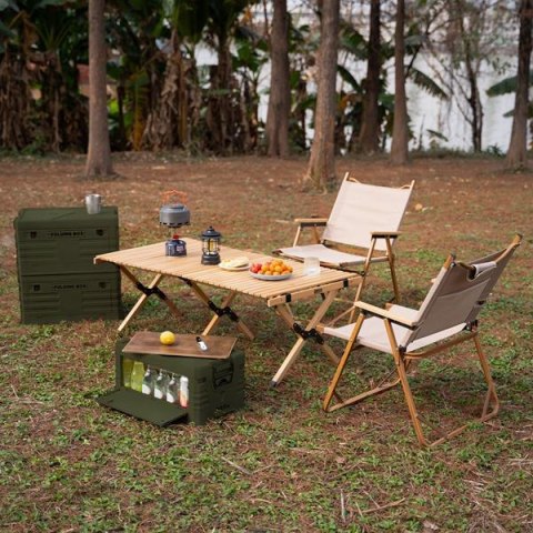 NILS CAMP NCB4002 SKŁADANA SKRZYNIA KEMPINGOWA Z FUNKCJĄ STOŁU 2W1 ZIELONA NILS CAMP