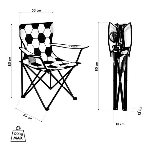 NILS NC3303 KRZESŁO SKŁADANE BIAŁO-CZARNE NILS