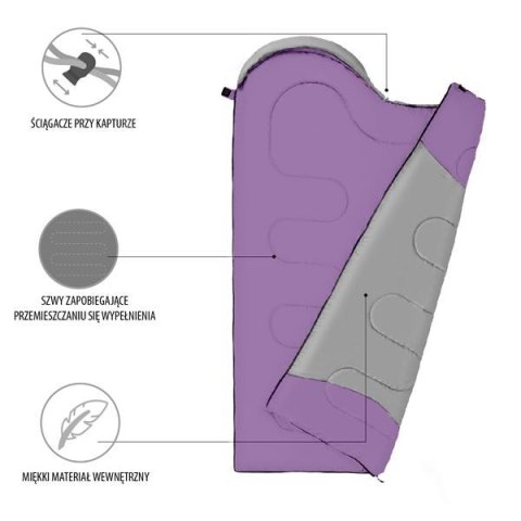 NILS CAMP NC2008 SZARO-FIOLETOWY ŚPIWÓR ROZM. M NILS CAMP