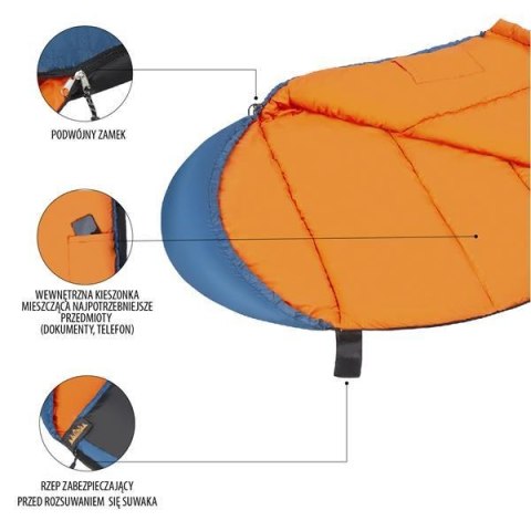 NILS CAMP NC2012 GRANATOWO-POMARAŃCZOWY ŚPIWÓR NILS CAMP