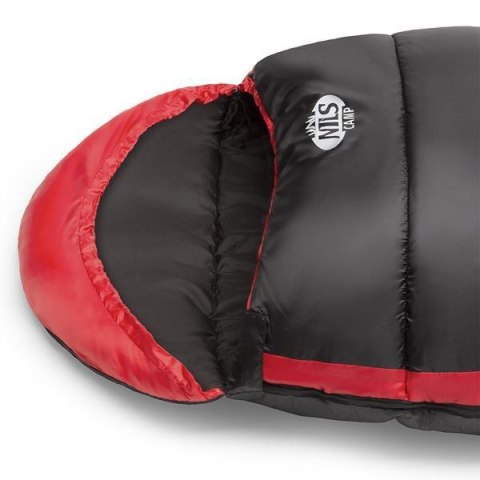 NILS CAMP NC2012 ŚPIWÓR CZARNO-CZERWONY 220 CM NILS CAMP