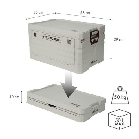 NILS CAMP NCB4004 SKŁADANA SKRZYNIA KEMPINGOWA Z POKRYWĄ 50L NILS CAMP