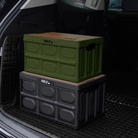 NILS CAMP NCB4007 SKŁADANA SKRZYNIA KEMPINGOWA ZIELONA Z FUNKCJĄ STOŁU 2W1 NILS CAMP