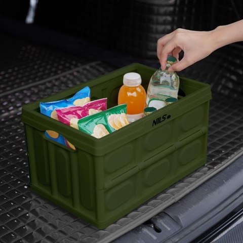 NILS CAMP NCB4007 SKŁADANA SKRZYNIA KEMPINGOWA ZIELONA Z FUNKCJĄ STOŁU 2W1 NILS CAMP