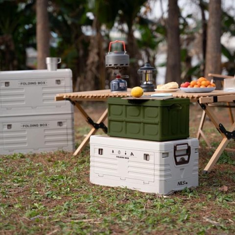 NILS CAMP NCB4007 SKŁADANA SKRZYNIA KEMPINGOWA ZIELONA Z FUNKCJĄ STOŁU 2W1 NILS CAMP