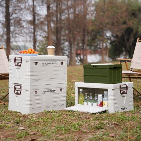 NILS CAMP NCB4007 SKŁADANA SKRZYNIA KEMPINGOWA ZIELONA Z FUNKCJĄ STOŁU 2W1 NILS CAMP