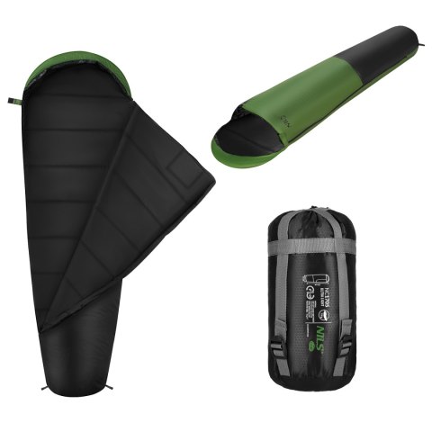 NILS CAMP NC1705 ŚPIWÓR ULTRA LIGHT CZARNO-ZIELONY NILS CAMP