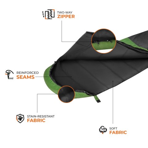 NILS CAMP NC1705 ŚPIWÓR ULTRA LIGHT CZARNO-ZIELONY NILS CAMP