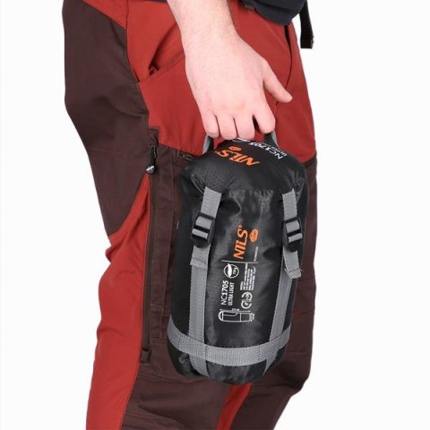 NILS CAMP NC1705 ŚPIWÓR ULTRA LIGHT SZARO-POMARAŃCZOWY NILS CAMP