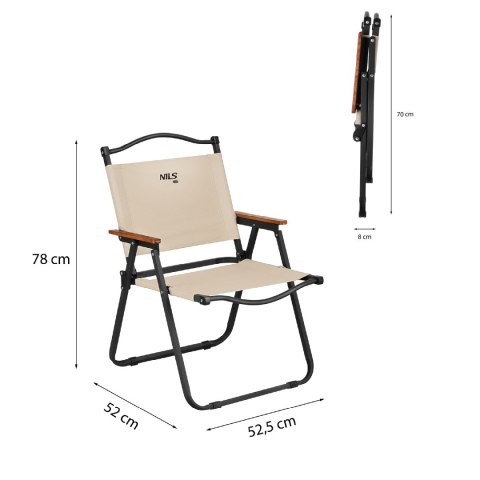 NILS CAMP NC4307 KRZESŁO SKŁADANE BEŻOWE NILS CAMP