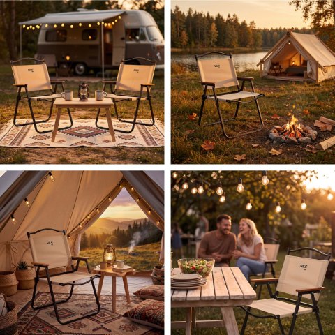 NILS CAMP NC4307 KRZESŁO SKŁADANE BEŻOWE NILS CAMP