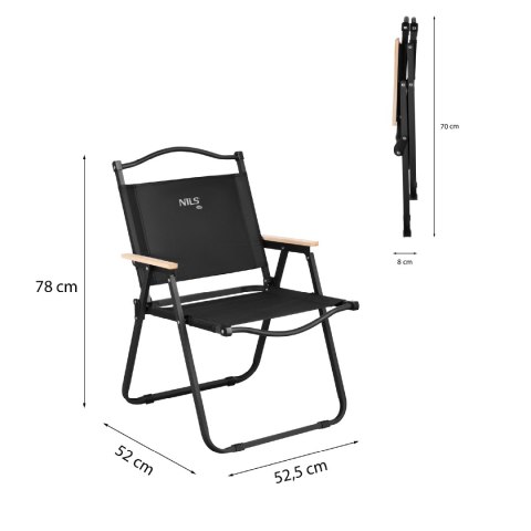 NILS CAMP NC4307 KRZESŁO SKŁADANE CZARNE NILS CAMP