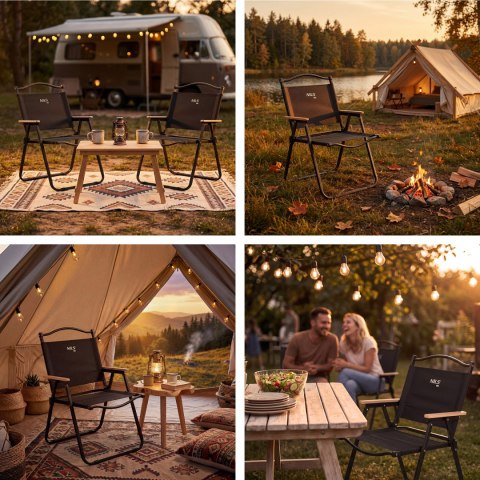 NILS CAMP NC4307 KRZESŁO SKŁADANE CZARNE NILS CAMP