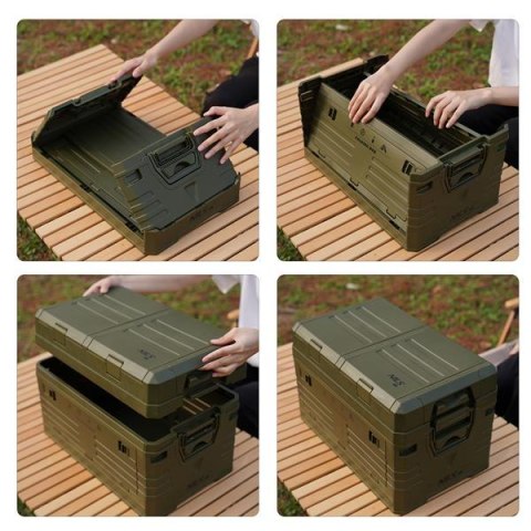 NILS CAMP NCB4003 SKŁADANA SKRZYNIA KEMPINGOWA Z POKRYWĄ ZIELONA 50L NILS CAMP