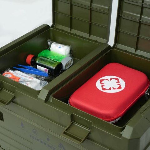 NILS CAMP NCB4003 SKŁADANA SKRZYNIA KEMPINGOWA Z POKRYWĄ ZIELONA 50L NILS CAMP