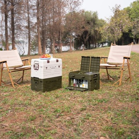 NILS CAMP NCB4003 SKŁADANA SKRZYNIA KEMPINGOWA Z POKRYWĄ ZIELONA 50L NILS CAMP