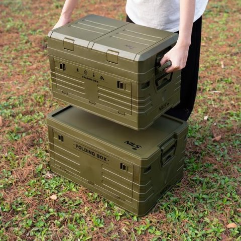 NILS CAMP NCB4003 SKŁADANA SKRZYNIA KEMPINGOWA Z POKRYWĄ ZIELONA 50L NILS CAMP