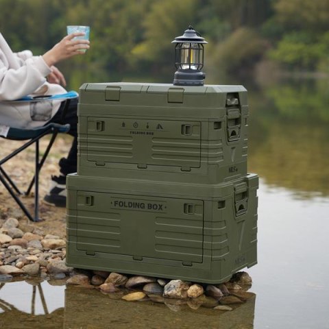 NILS CAMP NCB4003 SKŁADANA SKRZYNIA KEMPINGOWA Z POKRYWĄ ZIELONA 50L NILS CAMP
