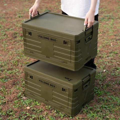 NILS CAMP NCB4004 SKŁADANA SKRZYNIA KEMPINGOWA Z POKRYWĄ ZIELONA 50L NILS CAMP